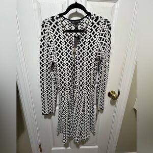 INC International Concepts Monochrome Geometric Dress